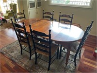 Antique Walnut Oval Dining Table & 6-Signed