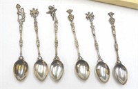 Six Italian silver coffee spoons