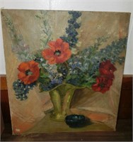 still life with poppies painting on art board 1