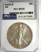 1989 Silver Eagle MS70 LISTS $1200