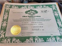 Cabbage Patch Kids Official Adoption Cert