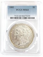1882 U.S. Morgan Silver Dollar PCGS MS 64