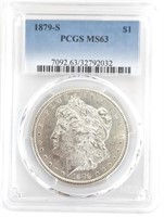 1879-S U.S. Morgan Silver Dollar PCGS MS 63
