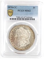 1878-CC U.S. Morgan Silver Dollar PCGS MS 62