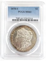 1878-S U.S. Morgan Silver Dollar PCGS MS 61