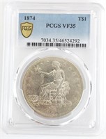 1874 U.S. Silver Trade Dollar PCGS VF 35