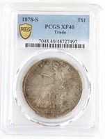1878-S U.S. Silver Trade Dollar PCGS XF 40