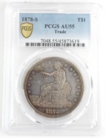 1878-S U.S. Silver Trade Dollar PCGS AU 55
