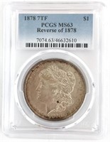 1878 7TF U.S. Morgan Silver Dollar PCGS MS 63