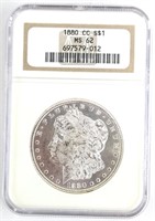 1880-CC U.S. Morgan Silver Dollar NGC MS 62