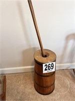 Antique wooden butter churn