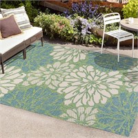 Floral Textured Weave Indoor Outdoor Area-Rug