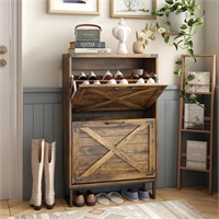 Maupvit 24" W Farmhouse Shoe Cabinet Storage for E