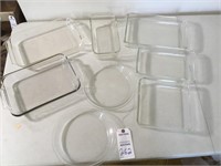 Pyrex: 11x7, 10x6, 8", Bread, 2 Pie Plates and