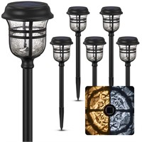 6 Pack 10-25 LM LED Auto On/Off Glass Solar Lights