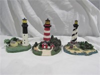 3 Lighthouse Figurines 5"