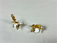 Flower Pin & Clip On Earrings