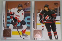 Lot of 2 2023 Team Canada Juniors Gold Parallels