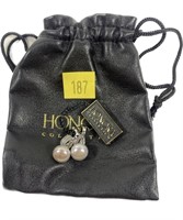 Honora sterling silver 10mm pearl clip earrings,