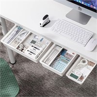 65$-3 Pack Under Desk Drawer, Self-Adhesive Desk