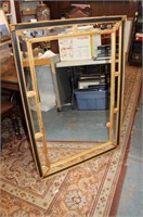 Very Nice Black & Gold Mirror w/ Beaded trim work