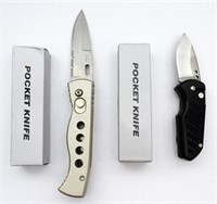 (2) PUSH BUTTON LOCK FOLDING KNIVES