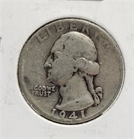 1941 Washington Silver Quarter US