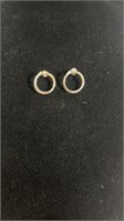 14 kt gold hoop pierced earrings, 1.5 dwt