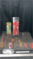 Various tools, tire plug, battery filler pliers