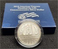 2010-W Disabled Veterans Silver Dollar Unc w/