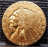 1925-D $2.50 Indian Head Quarter Eagle Gold Coin