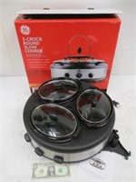 General Electric 3-Crock Round Slow Cooker in