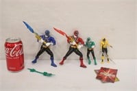 4 Power Rangers Toy Figurines