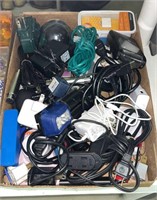Various power cords, extension cords, chargers,