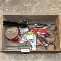 Box Lot of Assorted Hand Tools, Chalk Gun - Etc