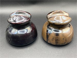 Pair Of Ceramic Hemingray Insulators