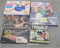 6 games - trouble, bingo, Scrabble, etc