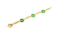 Chinese Jadeite & Gold Bracelet