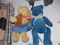 Mary Meyer cowgirl bear - soft jointed blue bear