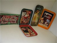 Group of reproduction Coca Cola items including