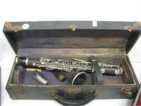Vintage clarinet in case.
