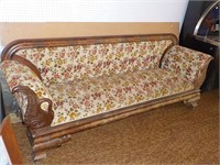 Early Wood Framed Couch 26x96"