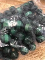 Green beveled wood beads. 12 x 13 mm. 2500 pieces