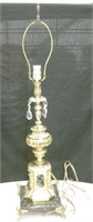 Working Brass & Marble Lamp 33" Tall
