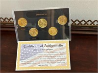 Uncirculated 2004 Gold Quarter Set with COA