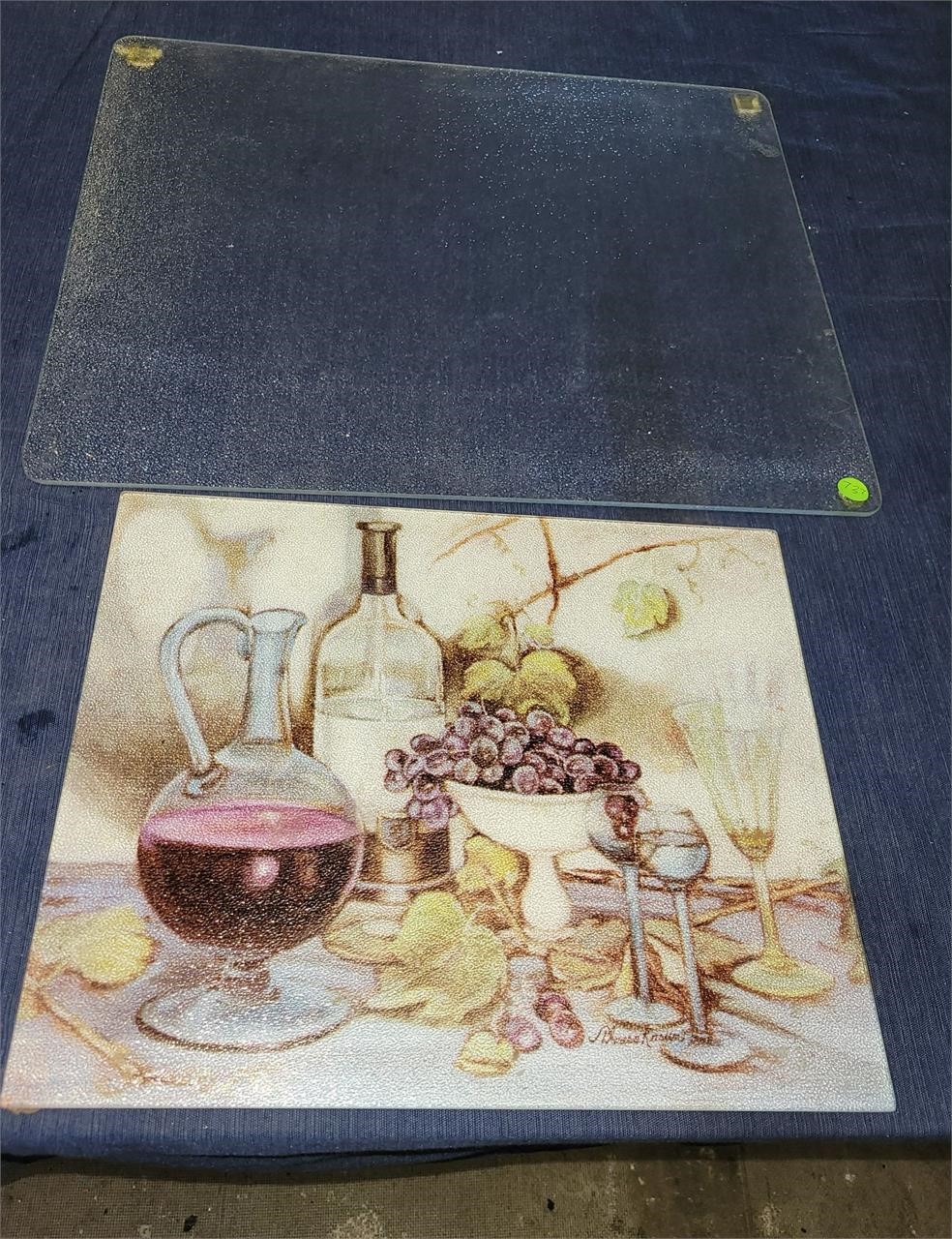 2 Vintage Glass Cutting Boards