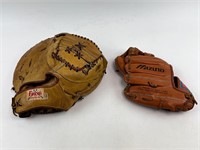 Vintage Andia & Mizuno Baseball Gloves