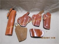 6 leather holsters: Bianchi, milt sparks, lawrence