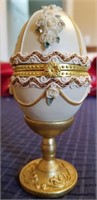 Egg Design Trinket Box with Pedestal