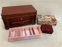 Wooden Jewelry Box With Key,  Fabric Jewelry boxes